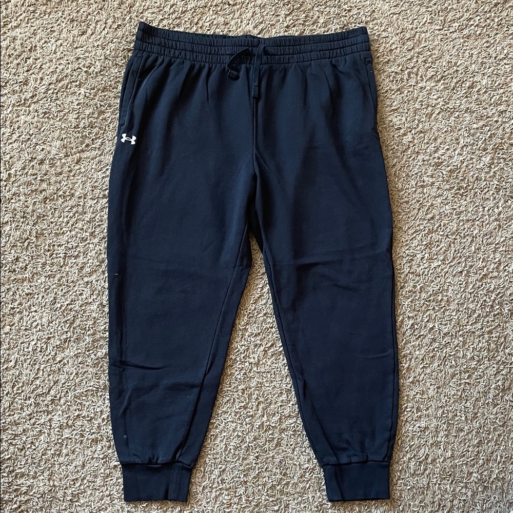 Under Armour Black Kids' Jogger Sweatpants with White Logo